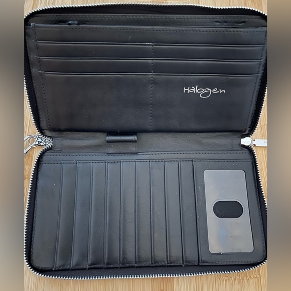 Halogen Genuine Leather Accordion Zip Wallet Wristlet Clutch Nordstrom - Picture 8 of 16